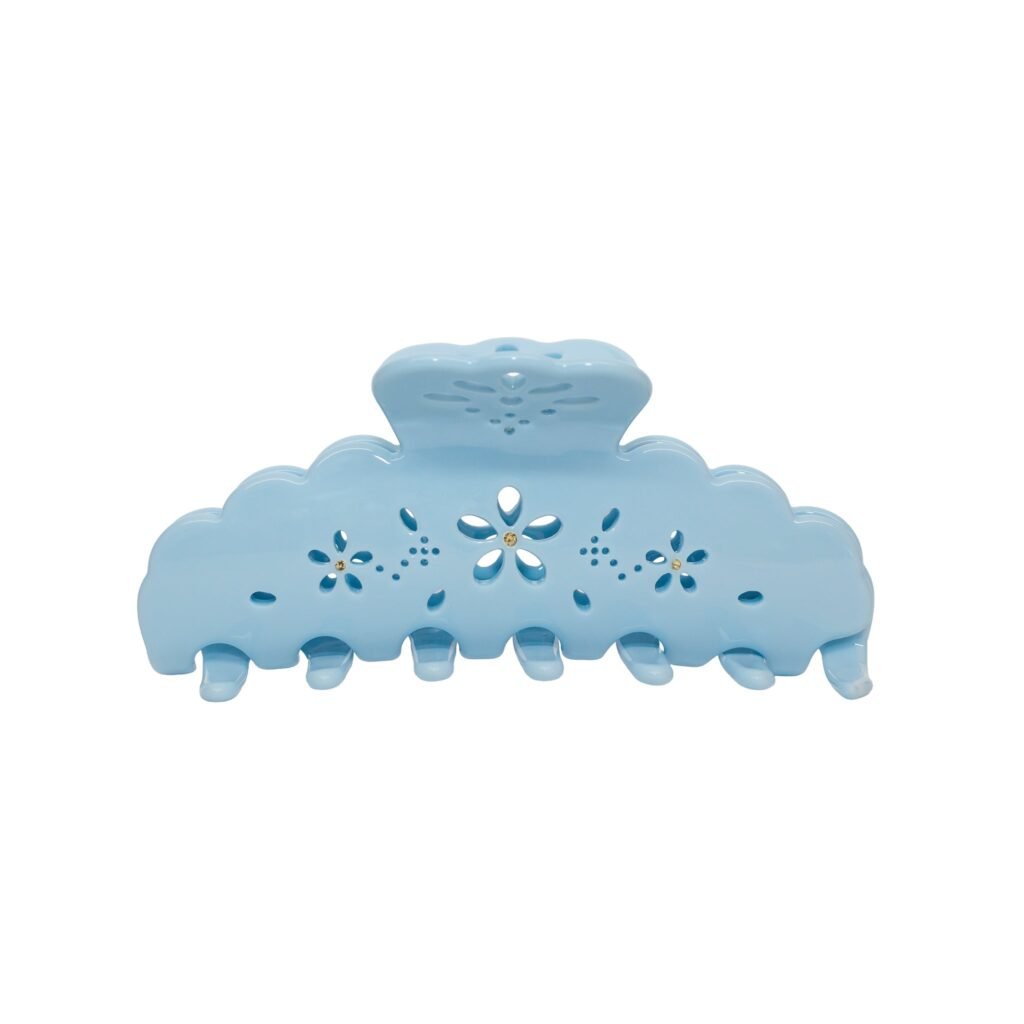Big Effing Clip in Blue Fleur Eyelet